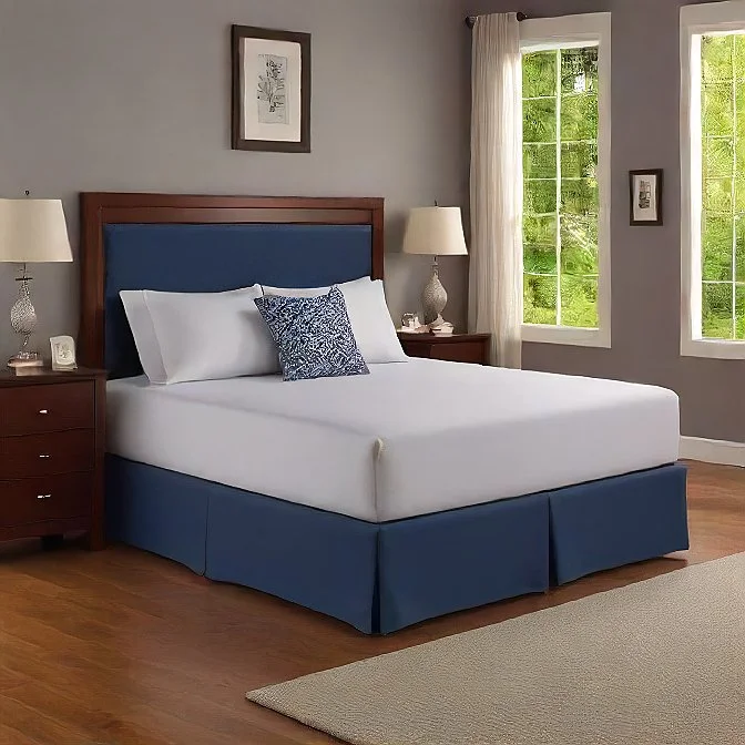 Linen bed skirts for a natural and rustic feel24" Inches Drop Bed Skirt Navy Blue Egyptian Cotton 1000TC Linen bed skirts for a natural and rustic feel24" Inches Drop Bed Skirt Navy Blue Egyptian Cotton 1000TC