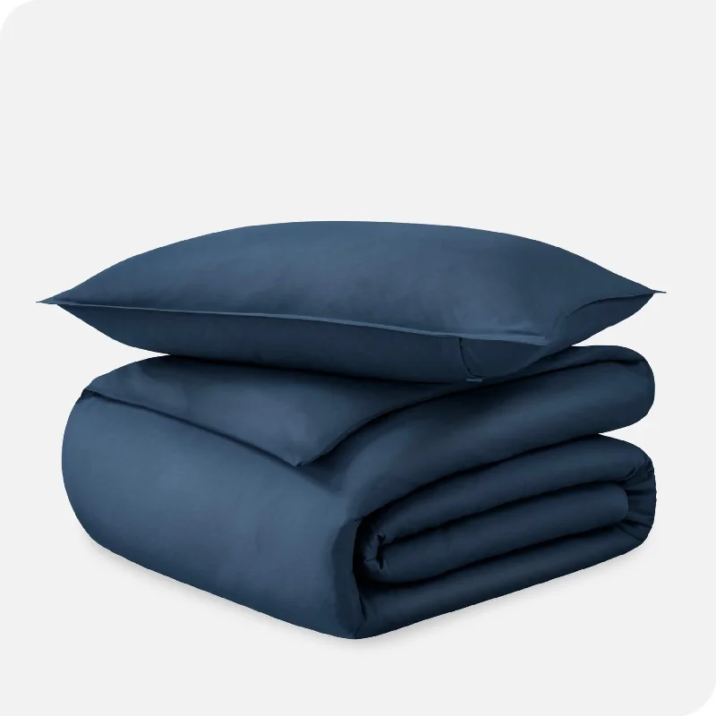 Queen - size duvet covers for standard queen - sized mattressesOrganic Cotton Sateen Duvet Cover Set