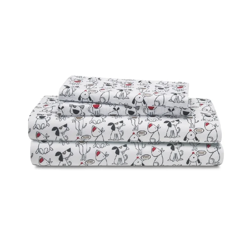 Wrinkle - Free Polyester Sheets for a Low - Maintenance BedElite Home Products Microfiber Print Sheet Set - Give A Dog A Bone Wrinkle - Free Polyester Sheets for a Low - Maintenance BedElite Home Products Microfiber Print Sheet Set - Give A Dog A Bone
