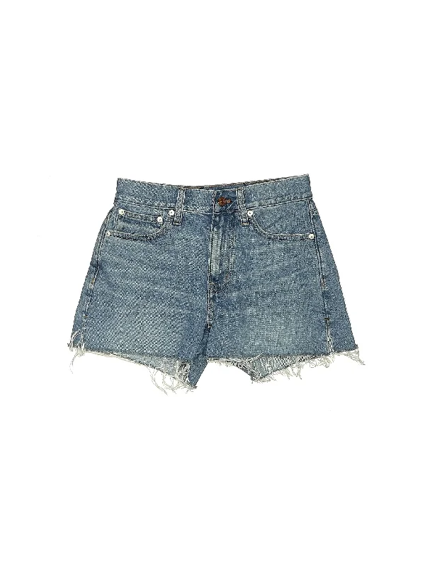 High-Rise Denim Shorts in Light Wash