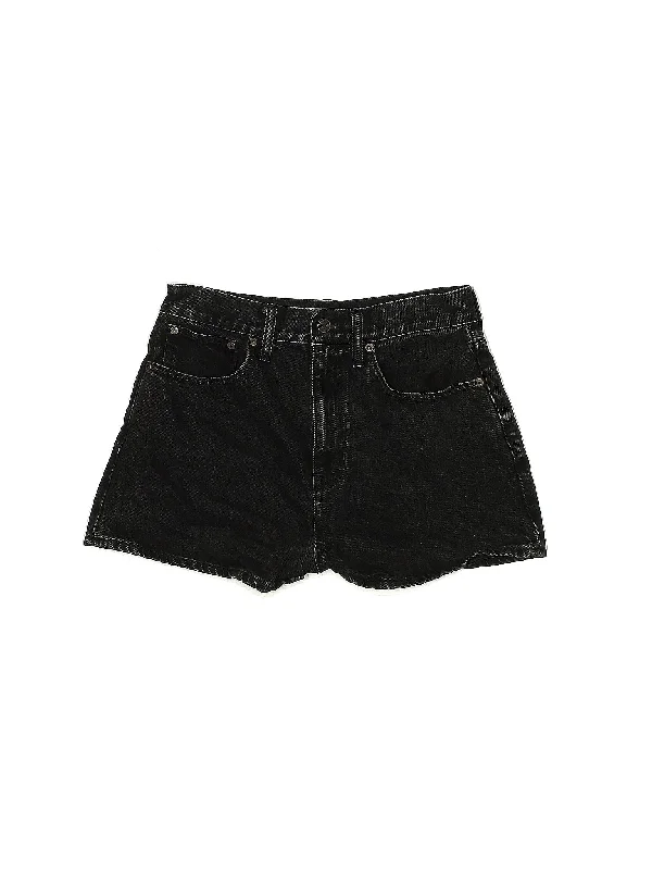 Mid-Rise Denim Shorts in Dark Wash