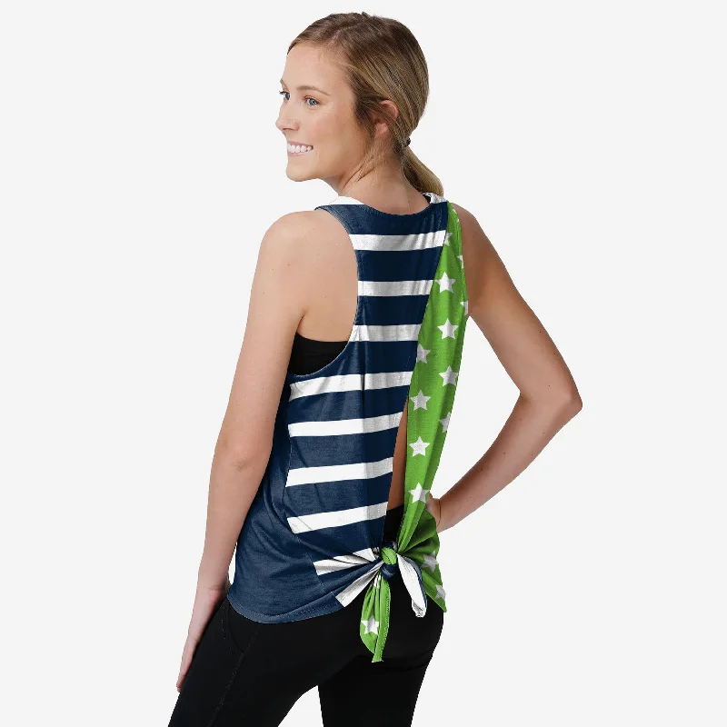 Seattle Seahawks Womens Americana Tie-Breaker Sleeveless Top