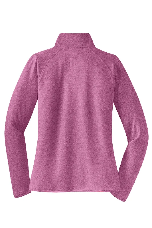 Sport-Tek Womens Sport-Wick Moisture Wicking 1/4 Zip Sweatshirt - Heather Pink Rush