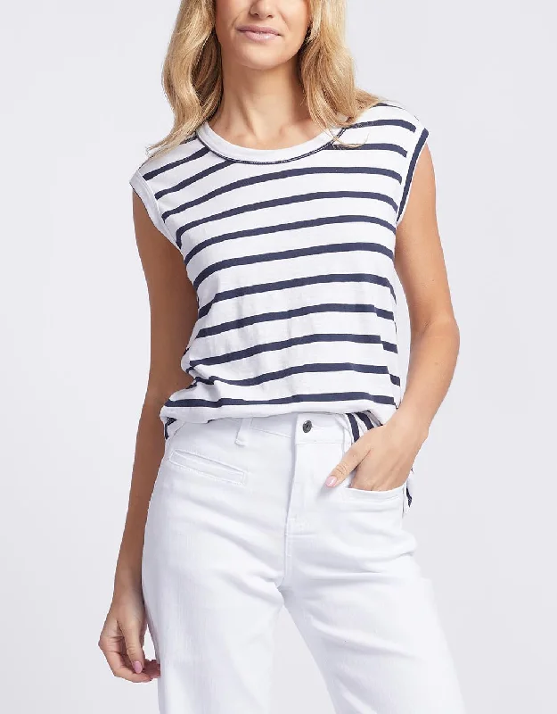 Cali Tank Top - Navy/White Stripe