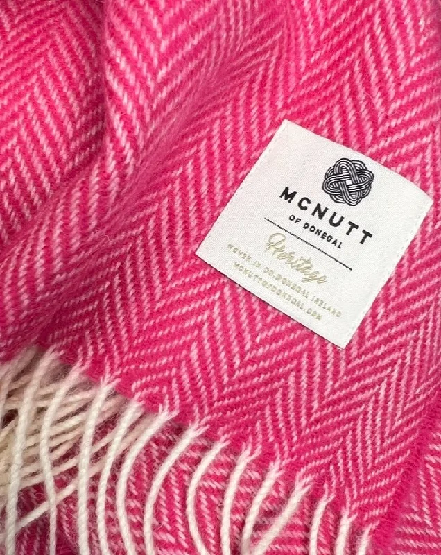 King - size blankets to cover large beds comfortablyAurora Pink Herringbone Throw