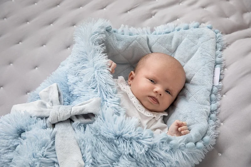 Recycled polyester blankets for an eco - conscious optionBaby Blanket - Powder Blue - Koochiwrap™️ Recycled polyester blankets for an eco - conscious optionBaby Blanket - Powder Blue - Koochiwrap™️