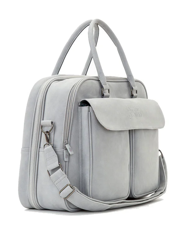 Fleece blankets for a cozy and plush textureBaby Travel Crib Changing Bag - Vegan Leather Whisper Grey - POD ®