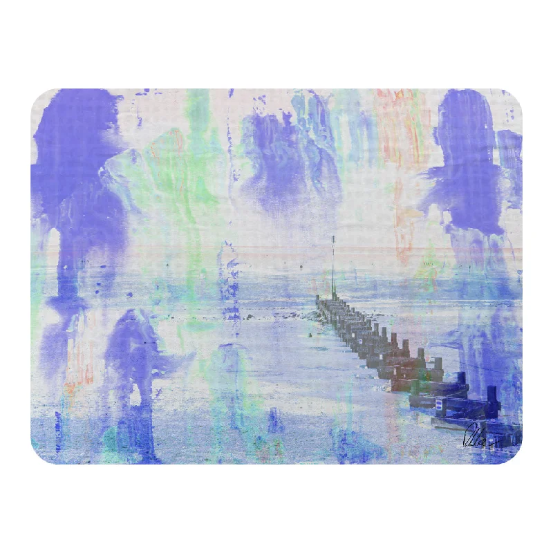 Recycled polyester blankets for an eco - conscious optionbeach BLUE (Blanket)