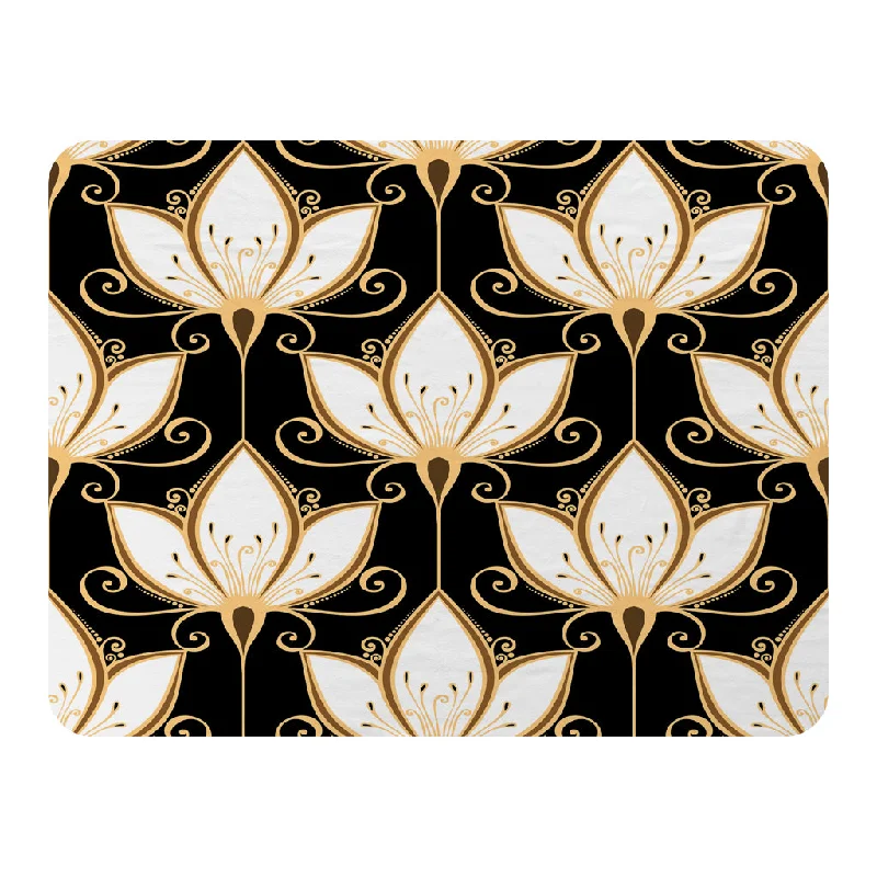 Cashmere blankets for ultimate softness and luxuryBlack & Gold Floral Pattern (Blanket)