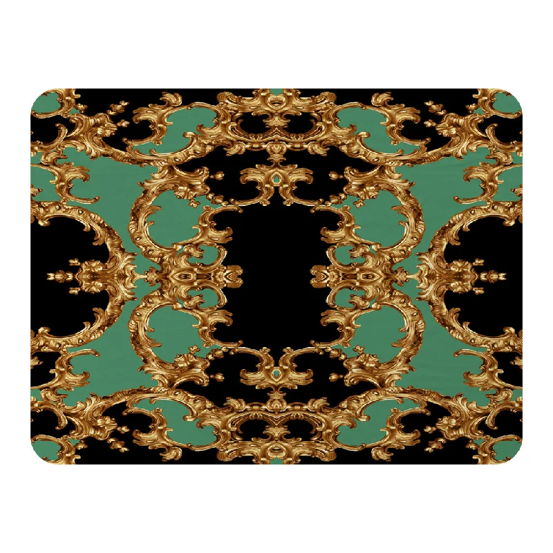 Recycled polyester blankets for an eco - conscious optionBlack & Green Baroque (Blanket) Recycled polyester blankets for an eco - conscious optionBlack & Green Baroque (Blanket)