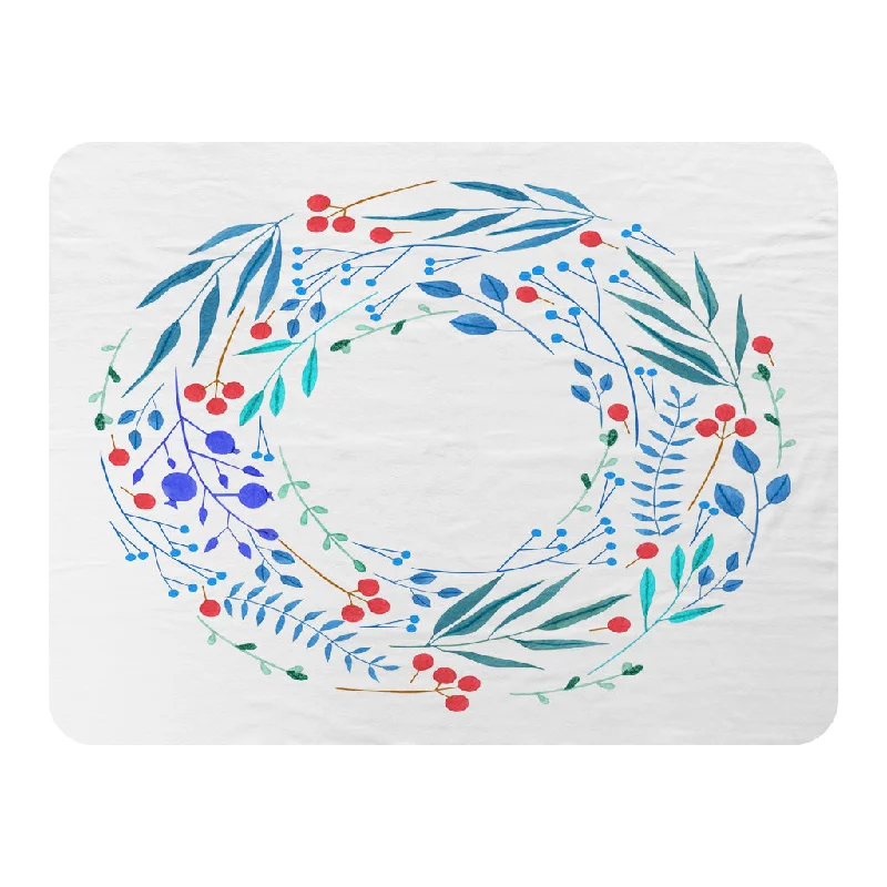 Wool blankets with natural warmth and insulationBlue Decorative Reath (Blanket)