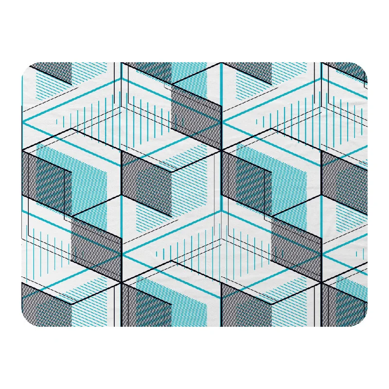 Linen blankets with a rustic and textured lookBlue Geometric Hexagons (Blanket)
