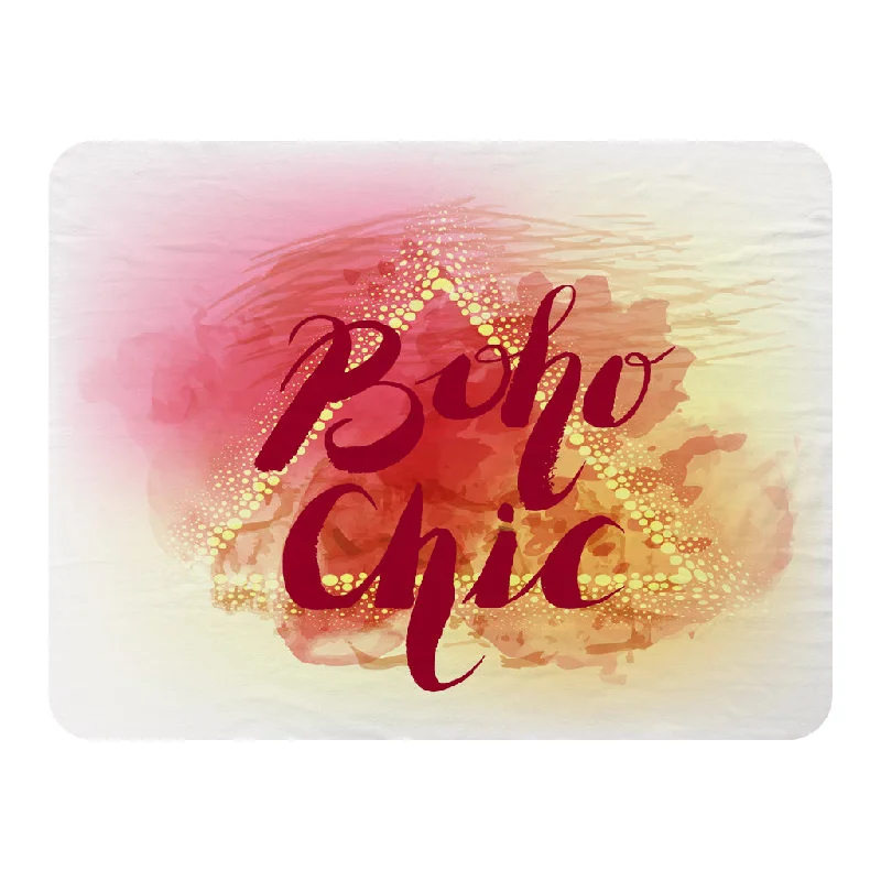 Fleece blankets for a cozy and plush textureBoho Chic lettering on beautiful watercolor background (Blanket) Fleece blankets for a cozy and plush textureBoho Chic lettering on beautiful watercolor background (Blanket)