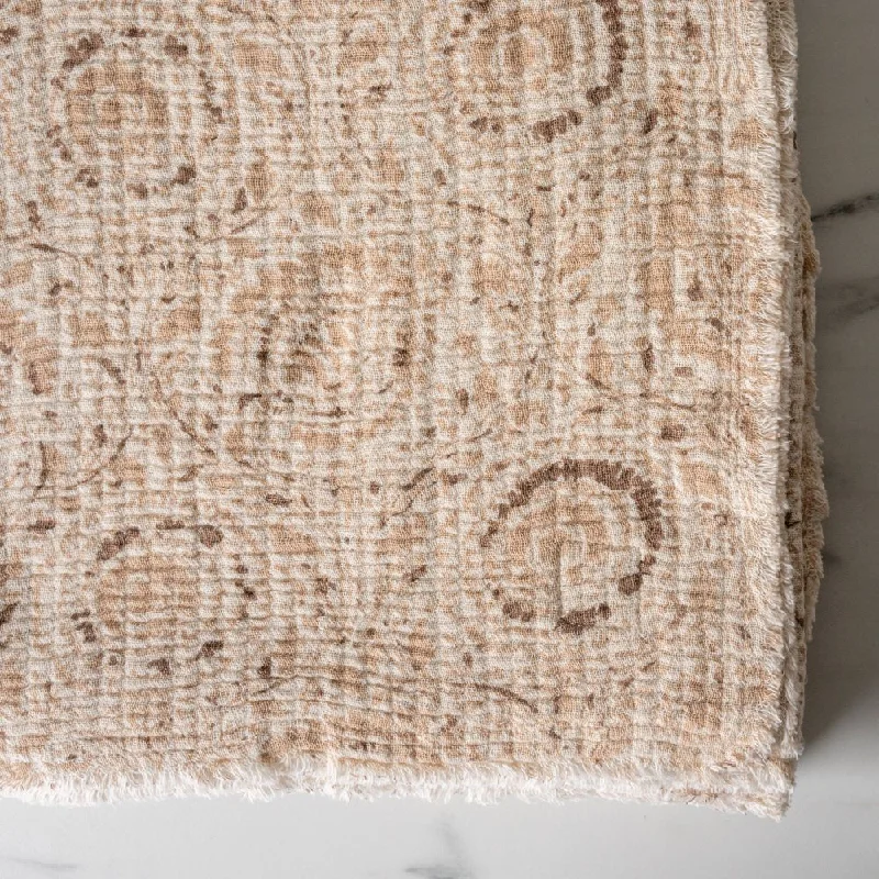 Fleece blankets for a cozy and plush textureBrown Botanical Print Throw Blanket