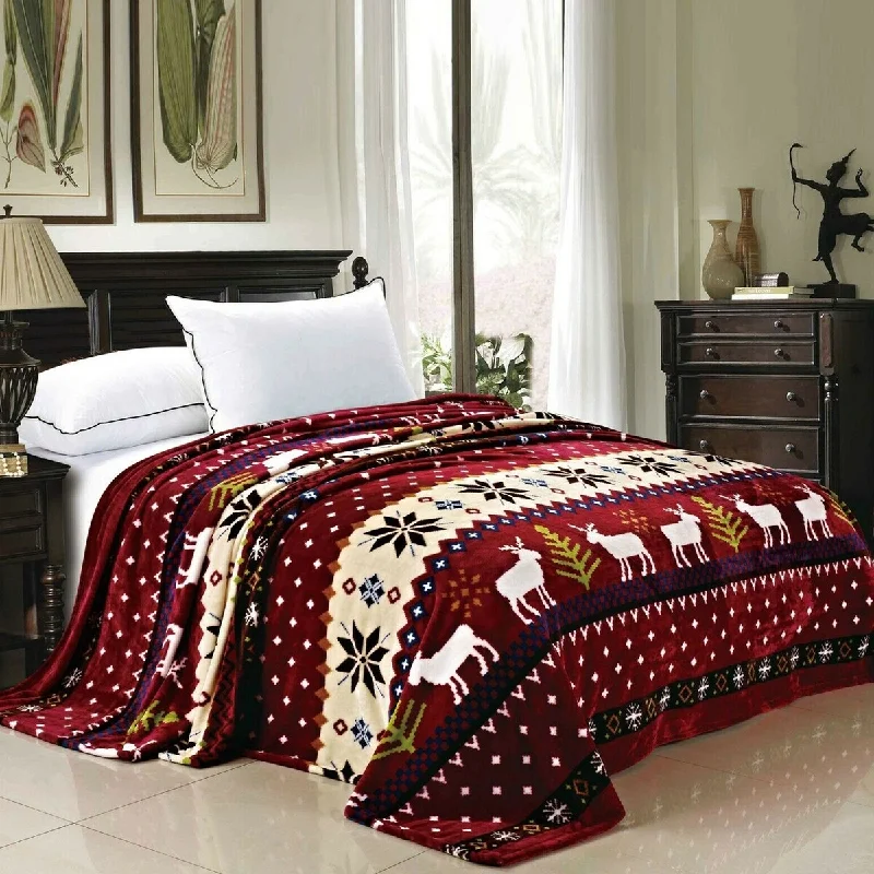Chenille blankets with a thick and fuzzy textureChristmas Reindeer Snowflake Flannel Fleece Blanket Twin Chenille blankets with a thick and fuzzy textureChristmas Reindeer Snowflake Flannel Fleece Blanket Twin