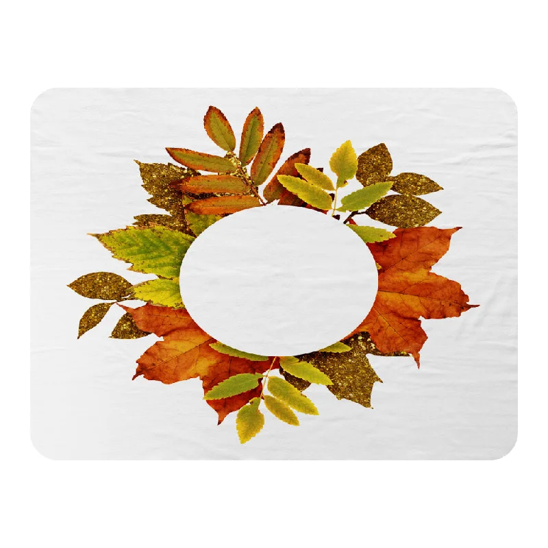 Linen blankets with a rustic and textured lookCircled Autumn Leaves (Blanket)