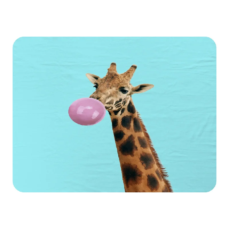 Bamboo fiber blankets with natural antibacterial propertiesConcept giraffe with bubble gum on color background (Blanket) Bamboo fiber blankets with natural antibacterial propertiesConcept giraffe with bubble gum on color background (Blanket)