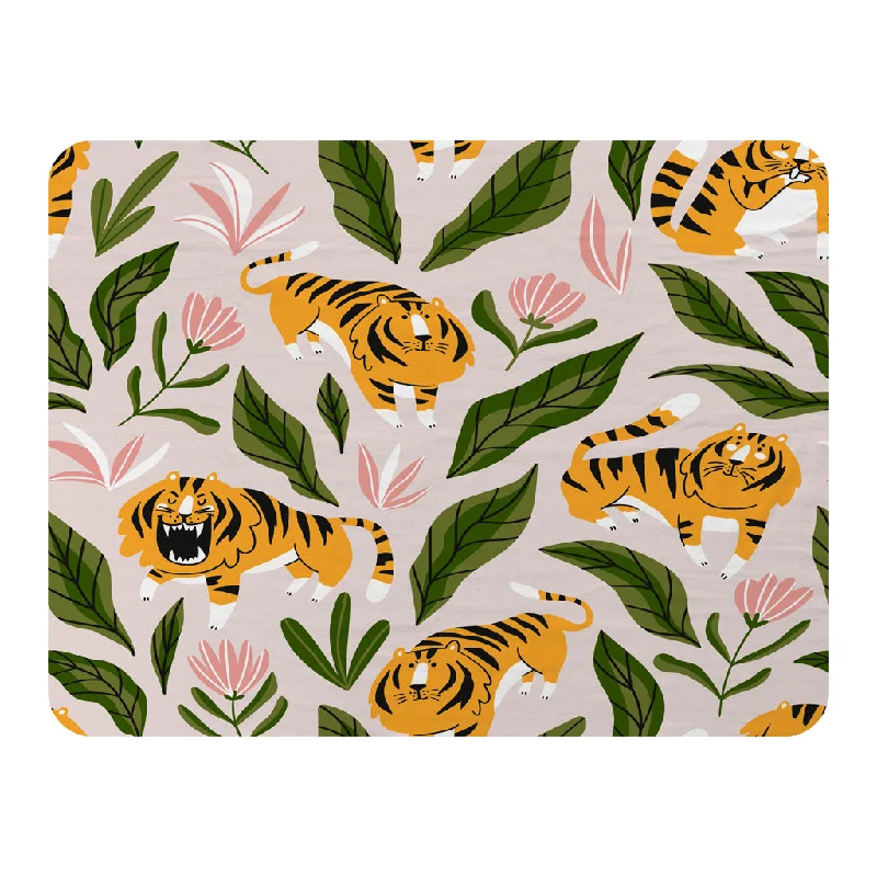 Acrylic blankets for a soft and affordable alternativecute tigers and tropical leaves and flowers (Blanket) Acrylic blankets for a soft and affordable alternativecute tigers and tropical leaves and flowers (Blanket)