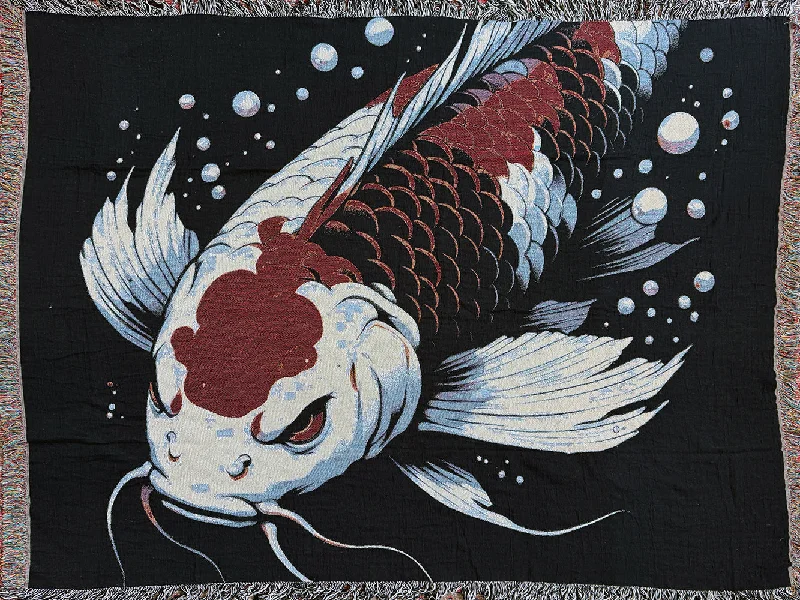 Wool blankets with natural warmth and insulationDark Koi Blanket