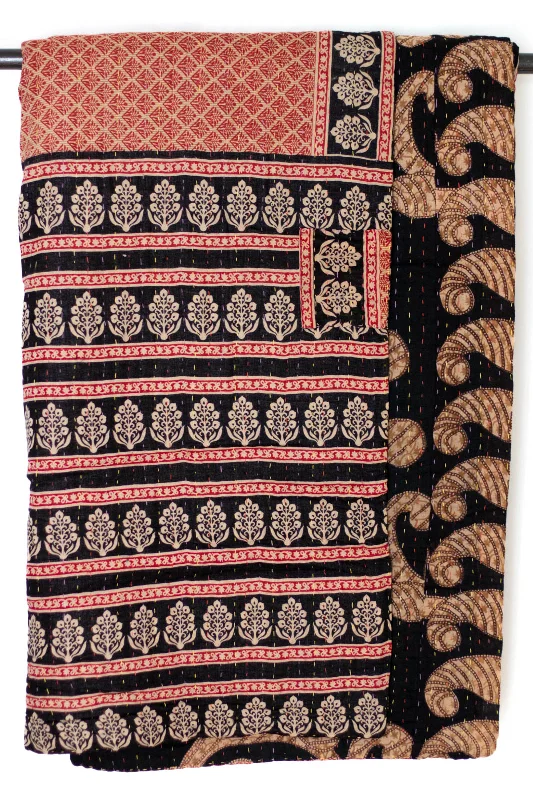 Rayon from bamboo blankets for a silky and breathable feelDawn No. 8 Large Kantha Throw Rayon from bamboo blankets for a silky and breathable feelDawn No. 8 Large Kantha Throw