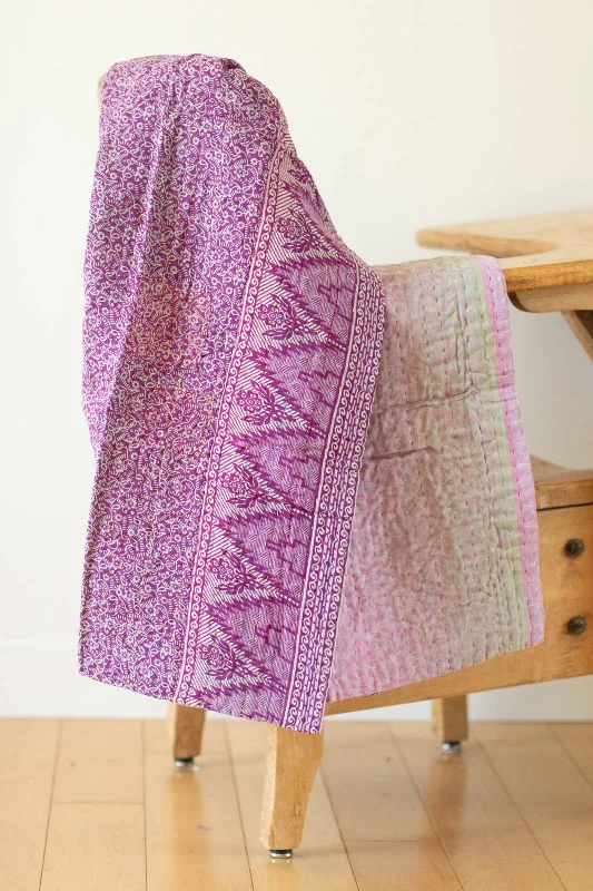 Rayon from bamboo blankets for a silky and breathable feelDear No. 9 Kantha Mini Blanket Rayon from bamboo blankets for a silky and breathable feelDear No. 9 Kantha Mini Blanket