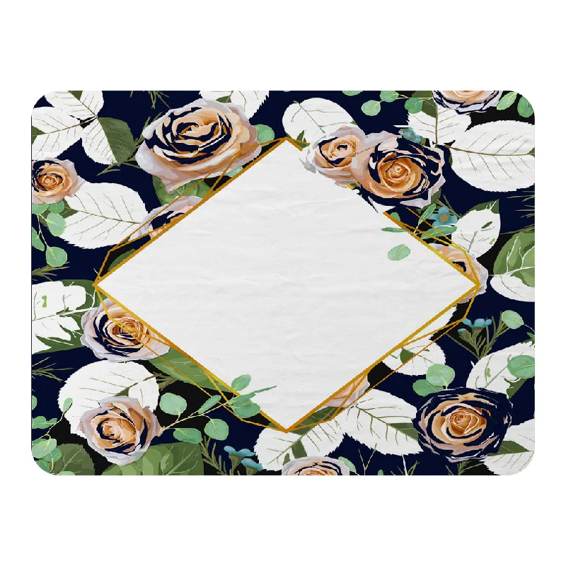 Cashmere blankets for ultimate softness and luxuryDecorative Flowers On Navy Background (Blanket) Cashmere blankets for ultimate softness and luxuryDecorative Flowers On Navy Background (Blanket)