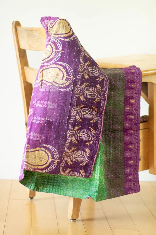 Linen blankets with a rustic and textured lookDelight No. 2 Kantha Mini Blanket