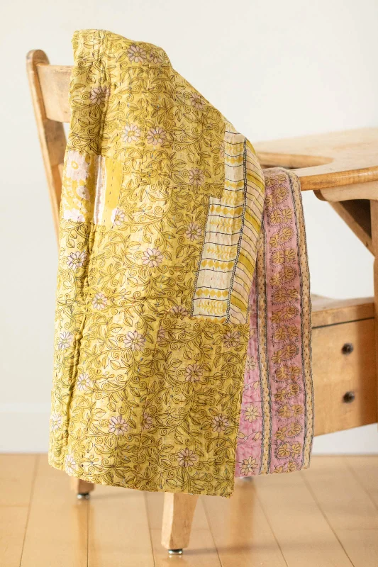 Recycled polyester blankets for an eco - conscious optionDelight No. 6 Kantha Mini Blanket Recycled polyester blankets for an eco - conscious optionDelight No. 6 Kantha Mini Blanket