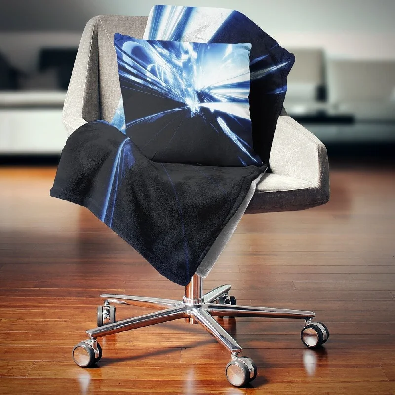 Silk blankets with a smooth and elegant touchDesignart '3D Abstract Art Blue Black' Abstract Throw Blanket Silk blankets with a smooth and elegant touchDesignart '3D Abstract Art Blue Black' Abstract Throw Blanket