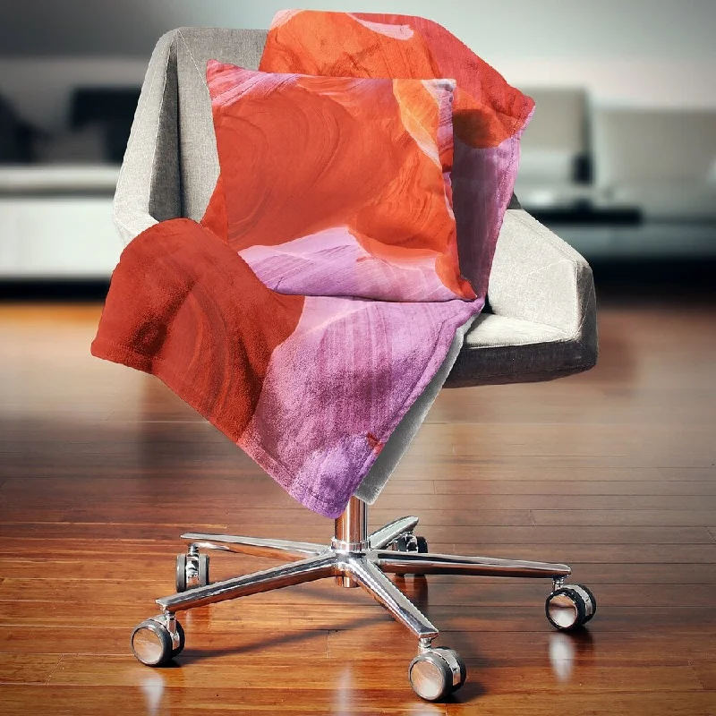Synthetic fiber blend blankets for a budget - friendly choiceDesignart 'Antelope Canyon Cave Inside' Landscape Photography Throw Blanket Synthetic fiber blend blankets for a budget - friendly choiceDesignart 'Antelope Canyon Cave Inside' Landscape Photography Throw Blanket
