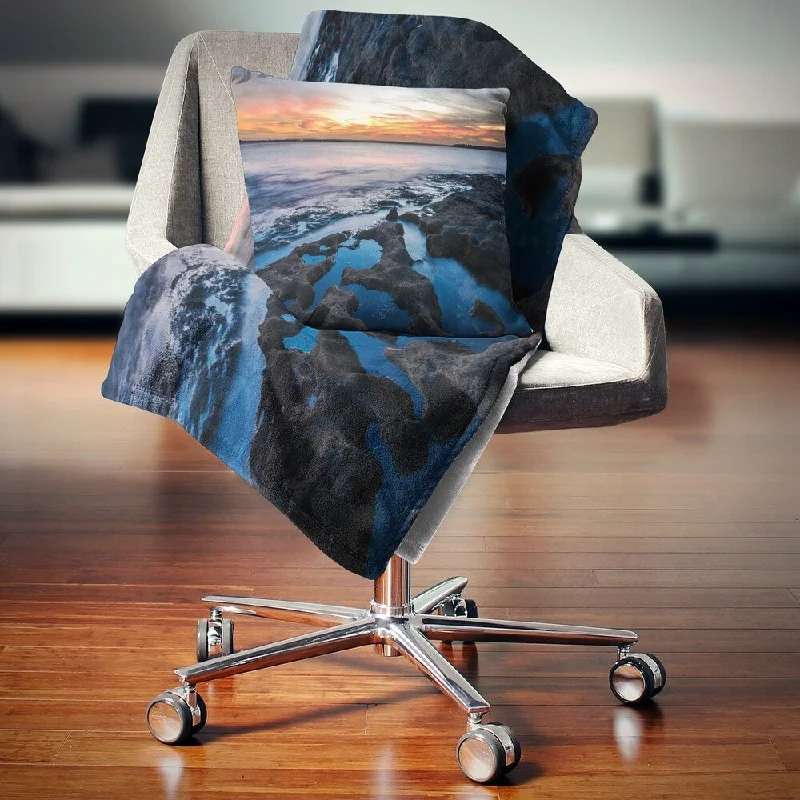Recycled polyester blankets for an eco - conscious optionDesignart 'Beautiful Blue Waters in Australia Beach' Seashore Throw Blanket Recycled polyester blankets for an eco - conscious optionDesignart 'Beautiful Blue Waters in Australia Beach' Seashore Throw Blanket