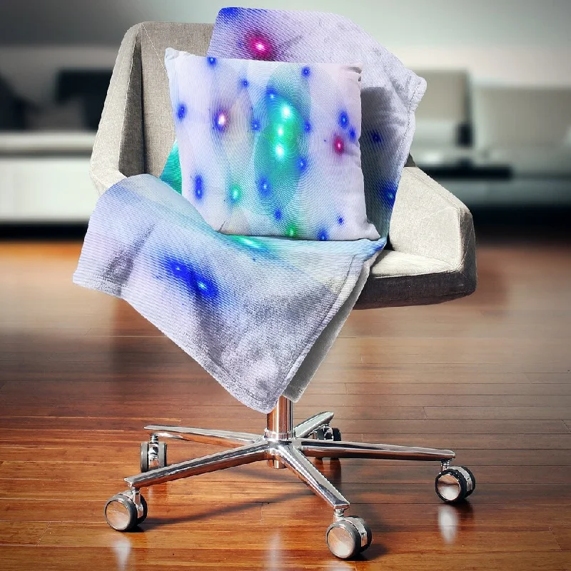 King - size blankets to cover large beds comfortablyDesignart 'Blue Fractal Lights in Fog' Abstract Throw Blanket King - size blankets to cover large beds comfortablyDesignart 'Blue Fractal Lights in Fog' Abstract Throw Blanket
