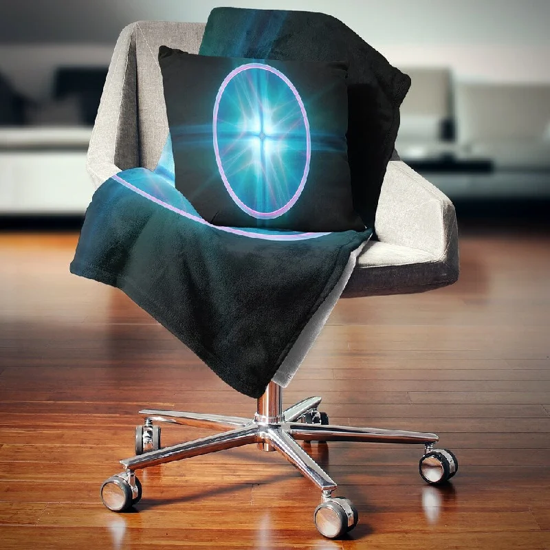 Recycled polyester blankets for an eco - conscious optionDesignart 'Blue Sphere of Cosmic Mind' Abstract Throw Blanket Recycled polyester blankets for an eco - conscious optionDesignart 'Blue Sphere of Cosmic Mind' Abstract Throw Blanket