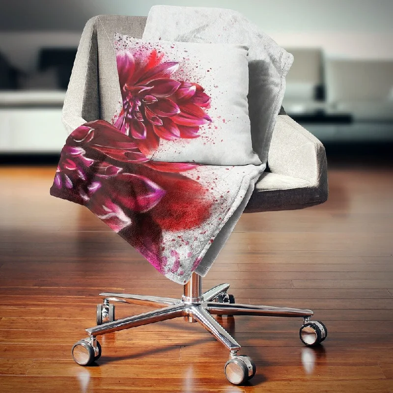 Recycled polyester blankets for an eco - conscious optionDesignart 'Dark Red Watercolor Rose Flower' Floral Throw Blanket Recycled polyester blankets for an eco - conscious optionDesignart 'Dark Red Watercolor Rose Flower' Floral Throw Blanket