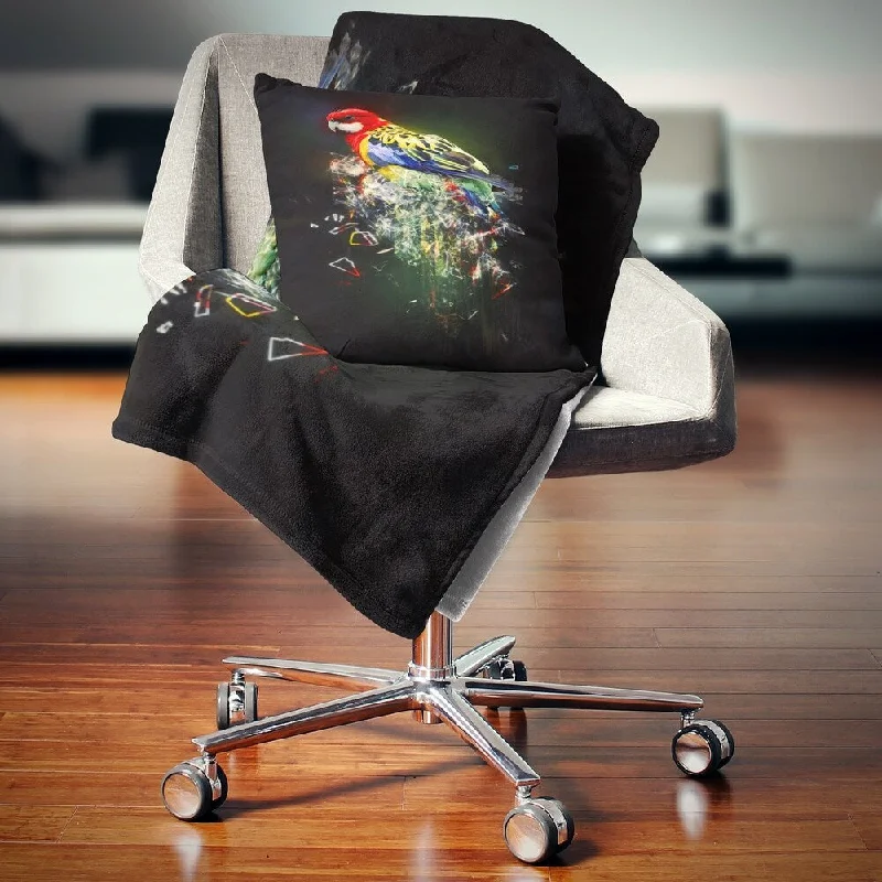 Fleece blankets for a cozy and plush textureDesignart 'Fantasy Parrot on Branch' Animal Throw Blanket Fleece blankets for a cozy and plush textureDesignart 'Fantasy Parrot on Branch' Animal Throw Blanket