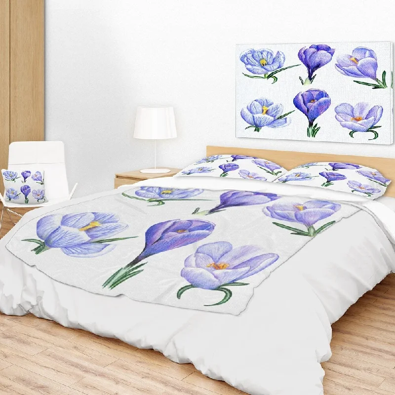 Rayon from bamboo blankets for a silky and breathable feelDesignart 'Hand drawn Crocuses' Floral Painting Throw Blanket Rayon from bamboo blankets for a silky and breathable feelDesignart 'Hand drawn Crocuses' Floral Painting Throw Blanket