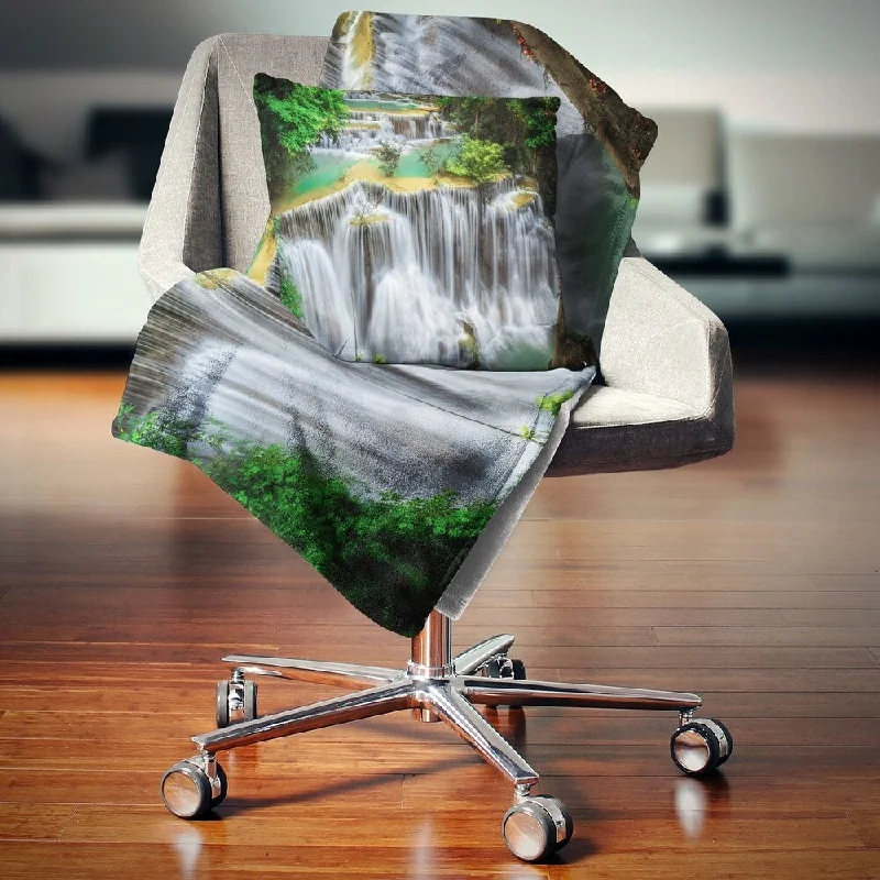 Rayon from bamboo blankets for a silky and breathable feelDesignart 'Huay mae Ka Min Waterfall' Photography Throw Blanket Rayon from bamboo blankets for a silky and breathable feelDesignart 'Huay mae Ka Min Waterfall' Photography Throw Blanket