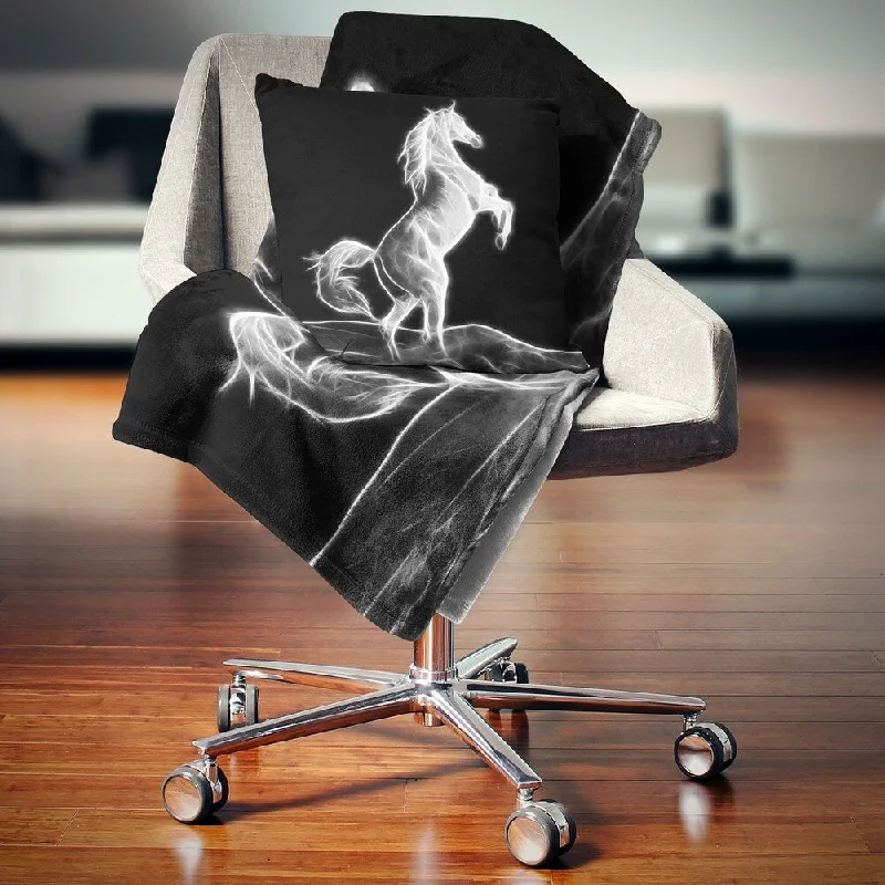 Synthetic fiber blend blankets for a budget - friendly choiceDesignart 'Large White Horse Sculpture' Animal Throw Blanket Synthetic fiber blend blankets for a budget - friendly choiceDesignart 'Large White Horse Sculpture' Animal Throw Blanket