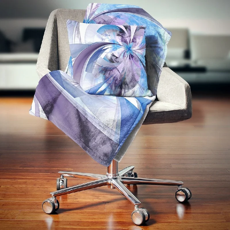 Synthetic fiber blend blankets for a budget - friendly choiceDesignart 'Purple and Blue Symmetrical Fractal Flower' Floral Throw Blanket Synthetic fiber blend blankets for a budget - friendly choiceDesignart 'Purple and Blue Symmetrical Fractal Flower' Floral Throw Blanket