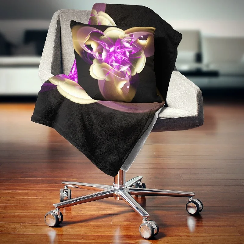 Mohair blankets with a unique sheen and softnessDesignart 'Purple and Golden Fractal Flower Design' Abstract Throw Blanket Mohair blankets with a unique sheen and softnessDesignart 'Purple and Golden Fractal Flower Design' Abstract Throw Blanket