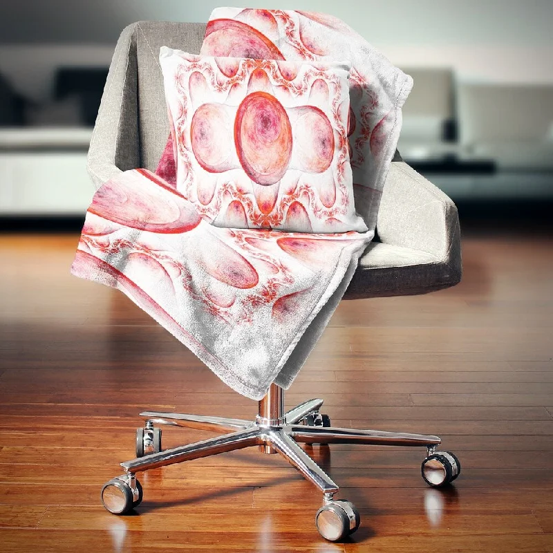 Silk blankets with a smooth and elegant touchDesignart 'Red Exotic Pattern on White' Abstract Throw Blanket Silk blankets with a smooth and elegant touchDesignart 'Red Exotic Pattern on White' Abstract Throw Blanket