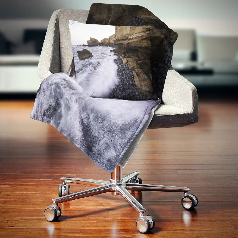 Synthetic fiber blend blankets for a budget - friendly choiceDesignart 'Rolling Stones at Beach' Seashore Photo Throw Blanket Synthetic fiber blend blankets for a budget - friendly choiceDesignart 'Rolling Stones at Beach' Seashore Photo Throw Blanket