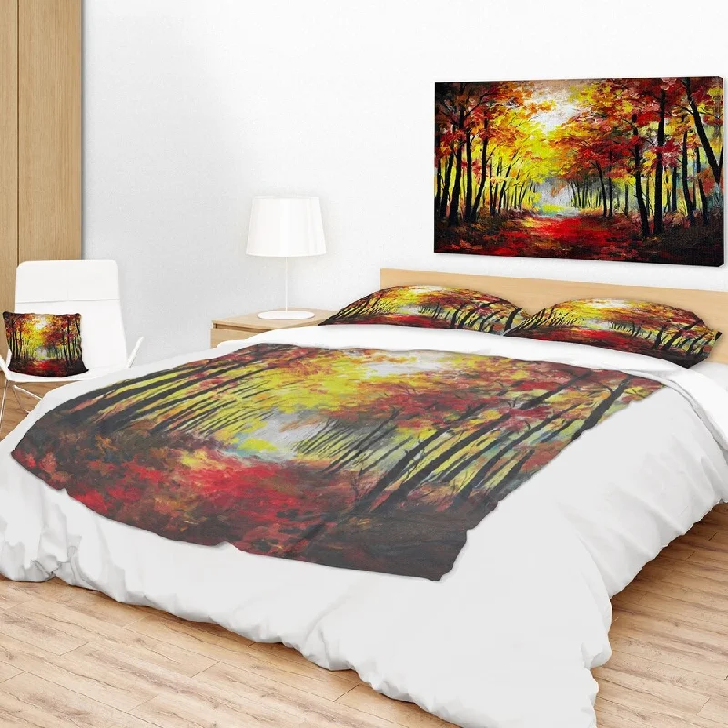 Cotton blankets for breathability and a lightweight feelDesignart 'Walk Through Autumn Forest' Landscape Fleece Throw Blanket Cotton blankets for breathability and a lightweight feelDesignart 'Walk Through Autumn Forest' Landscape Fleece Throw Blanket