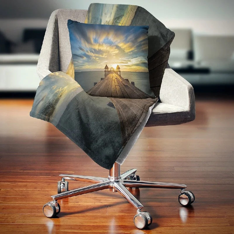Microfiber blankets that are durable and easy to care forDesignart 'Wooden Bridge under Dramatic Sky' Pier Seascape Throw Blanket Microfiber blankets that are durable and easy to care forDesignart 'Wooden Bridge under Dramatic Sky' Pier Seascape Throw Blanket