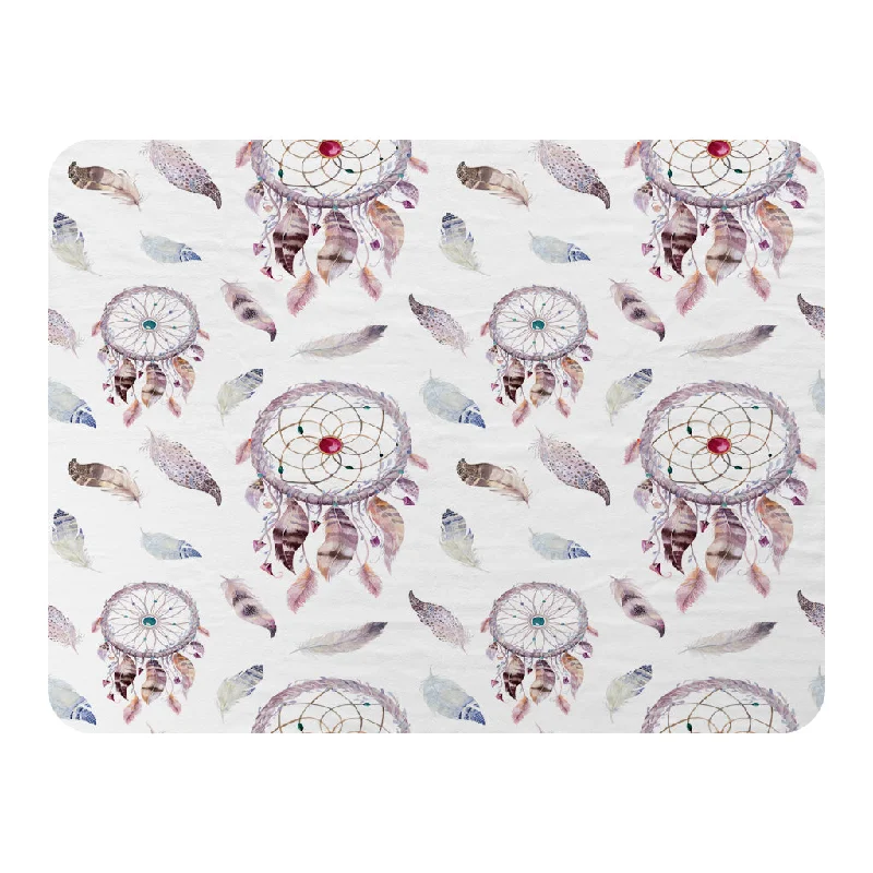 Cotton blankets for breathability and a lightweight feelDreamcatcher and feather pattern (Blanket) Cotton blankets for breathability and a lightweight feelDreamcatcher and feather pattern (Blanket)
