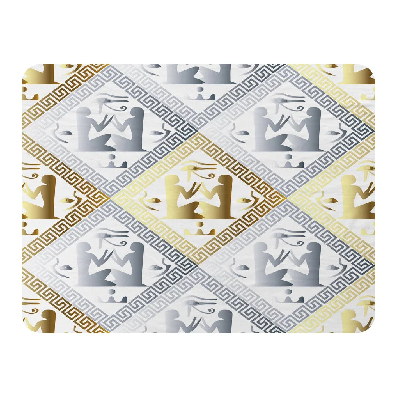 Cotton blankets for breathability and a lightweight feelEgyptian Hieroglyphs in Gold & Silver (Blanket) Cotton blankets for breathability and a lightweight feelEgyptian Hieroglyphs in Gold & Silver (Blanket)