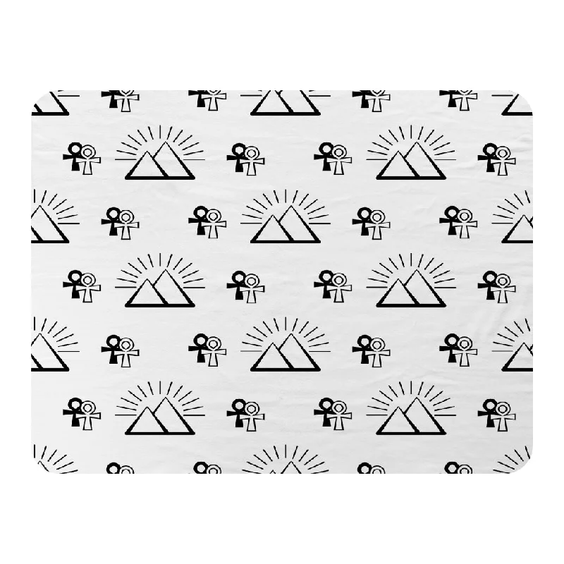 Cotton blankets for breathability and a lightweight feelEgyptian pyramid and ankh (Blanket)