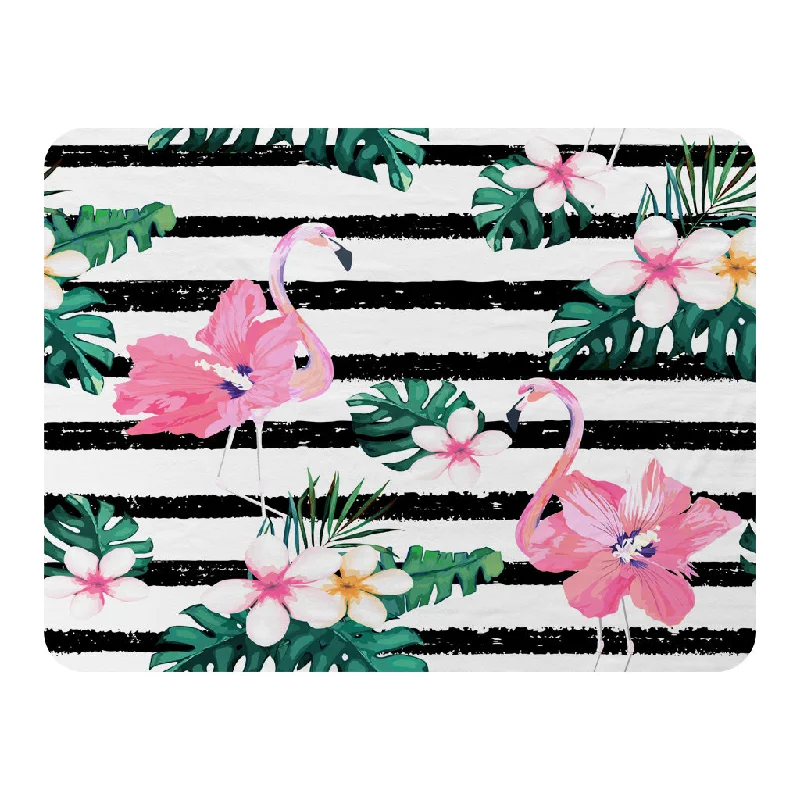 Queen - size blankets for standard - sized bedsFloral Flamingos (Blanket)