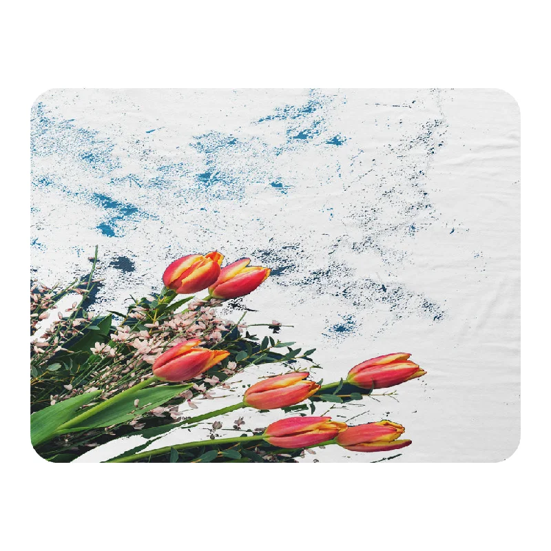 Rayon from bamboo blankets for a silky and breathable feelFlowers On Marble (Blanket) Rayon from bamboo blankets for a silky and breathable feelFlowers On Marble (Blanket)