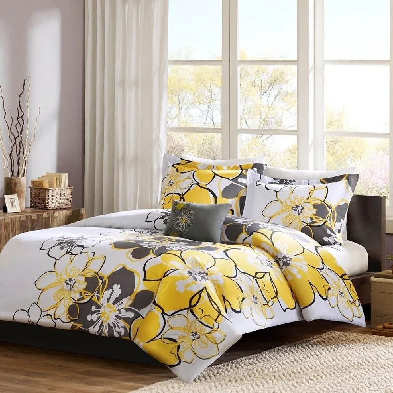 King - size blankets to cover large beds comfortablyFull/Queen Floral Duvet Cover Set Yellow King - size blankets to cover large beds comfortablyFull/Queen Floral Duvet Cover Set Yellow